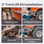 3" Front + Rear Leveling Lift Kit For Polaris Ranger Fullsize 570 XP 2016-up