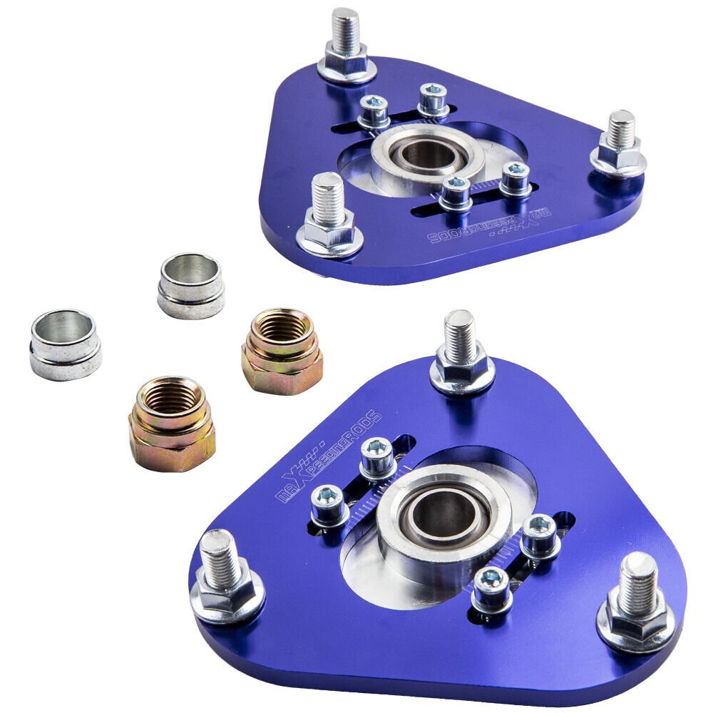 2pc Adjustable Coilover Front Camber Plates Top Hat for Toyota Celica 2000-2006