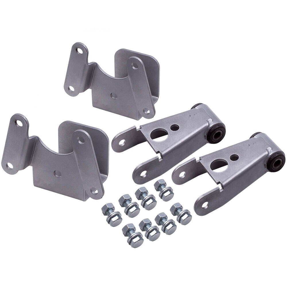 Rear 4" Lowering Drop Kit Shackle Hanger Fit Dodge D100 D150 Ram Charger 72-93