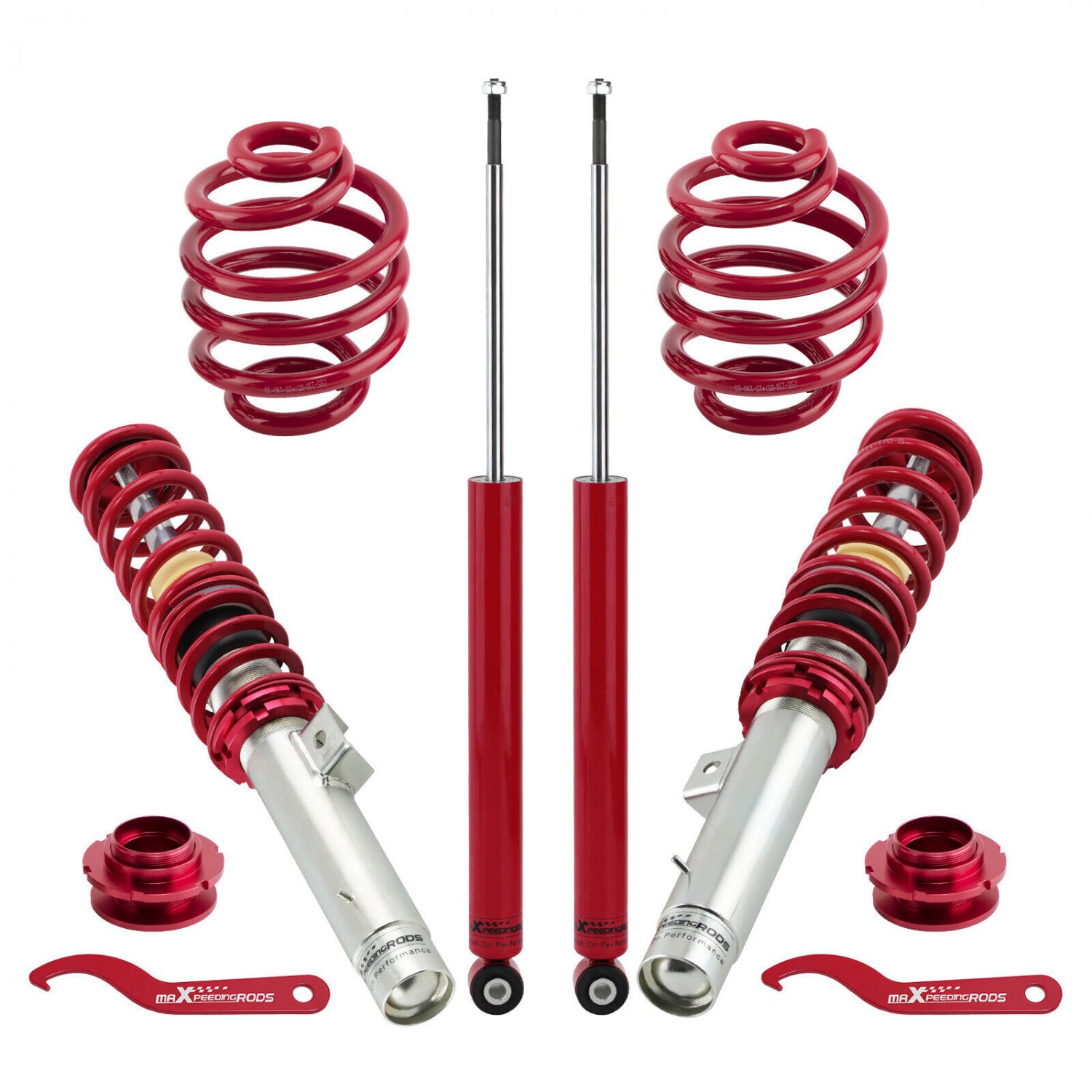 Front+Rear Coilover Struts Shocks Absorber For BMW 3 series E46 99-05 Adj height