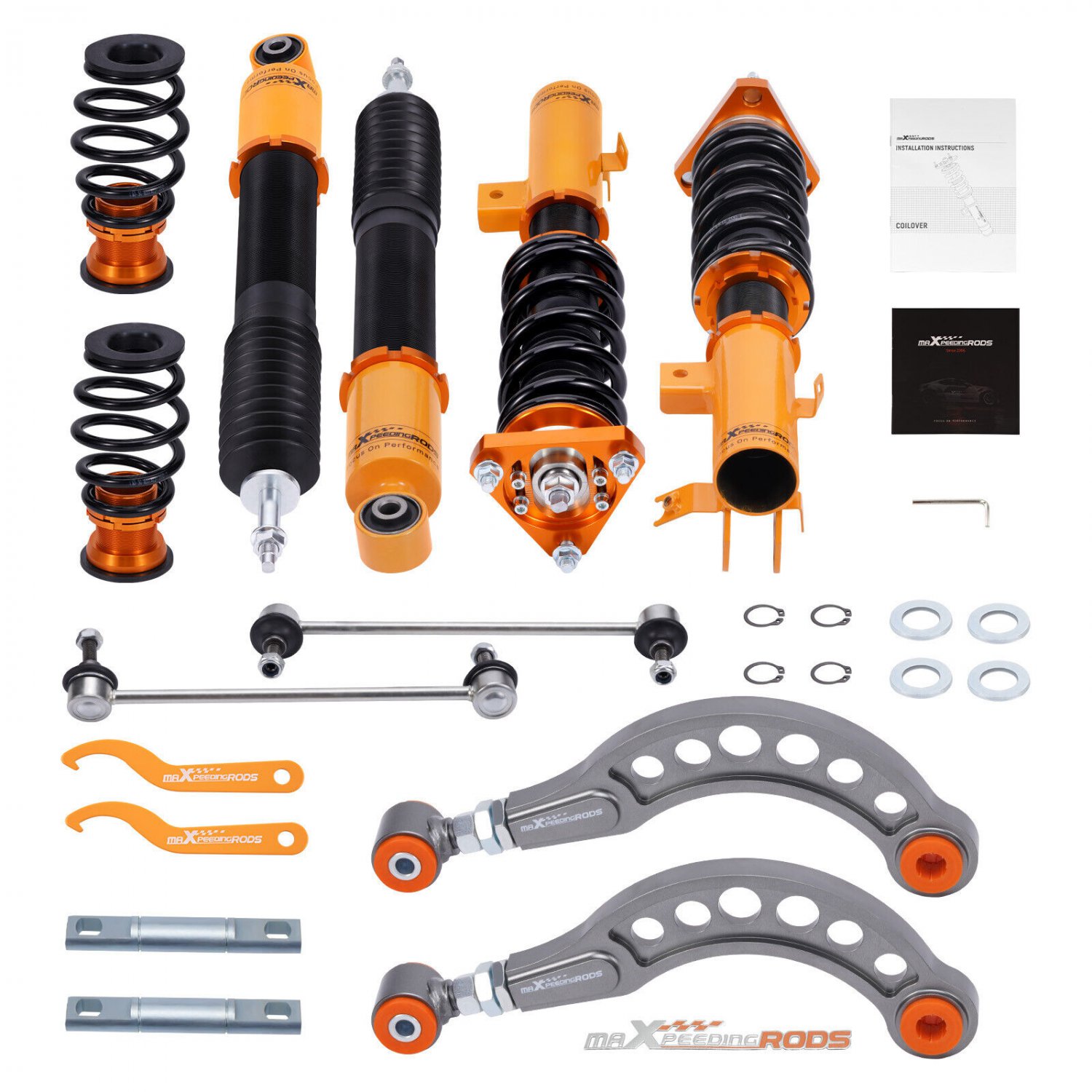 Coilovers Suspension & Rear Upper  Camber Control Arm Kit For Honda Civic 12-15