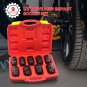 9X 1/2- Inch Drive Deep Impact Socket Set Metric Axle Hub Nut Socket 29mm-38mm