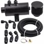 750mL Aluminum Alloy Baffled 0.75L Motor Engine Oil Catch Can with Hose Kit AN10