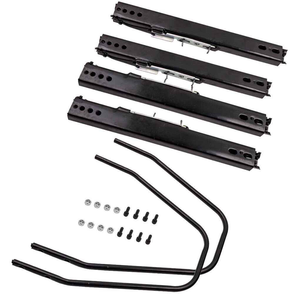 2Pcs Front Universal Dual Slider Seat Rail Brackets Locking LH & RH