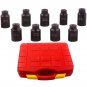 9X Deep Impact Socket Kit 1/2" 6Pt Drive Metric Axle Hub Nut Socket 29-38mm