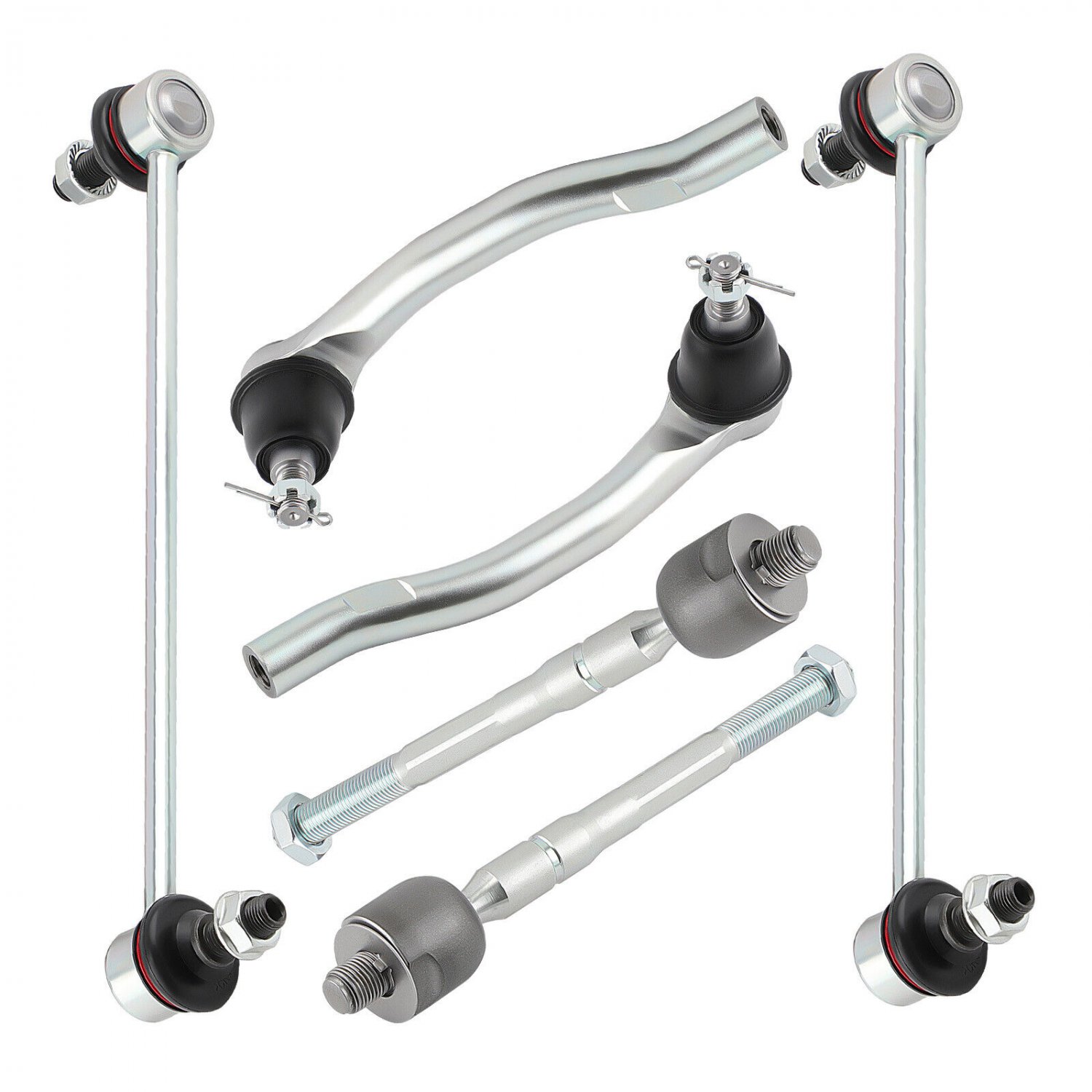 6x Inner Outer Tie Rods Front Sway Bar End Link Kit LH & RH for Acura MDX 07-13