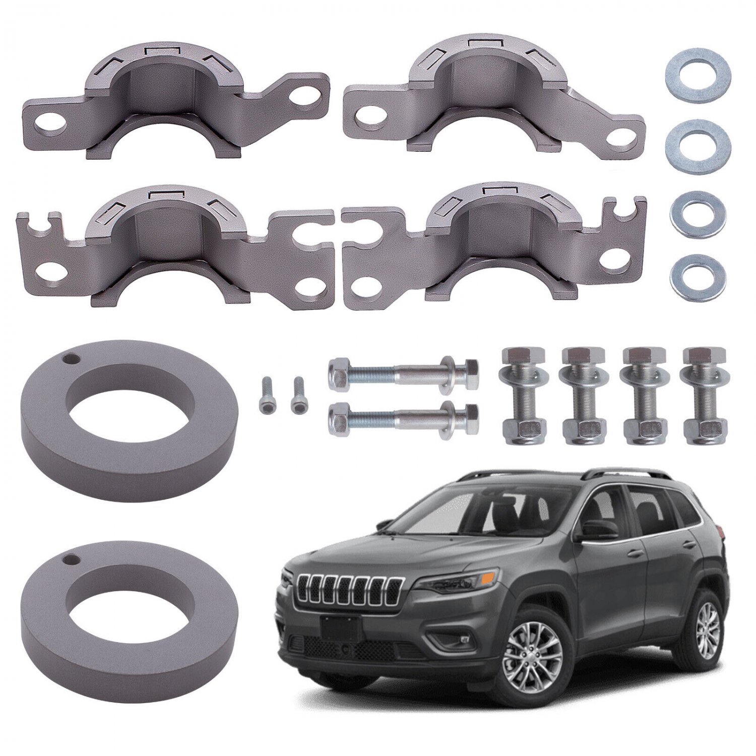 Front 2" Rear 2" Level Lift Kit For Jeep Cherokee KL 2014-2023 Strut Spacers