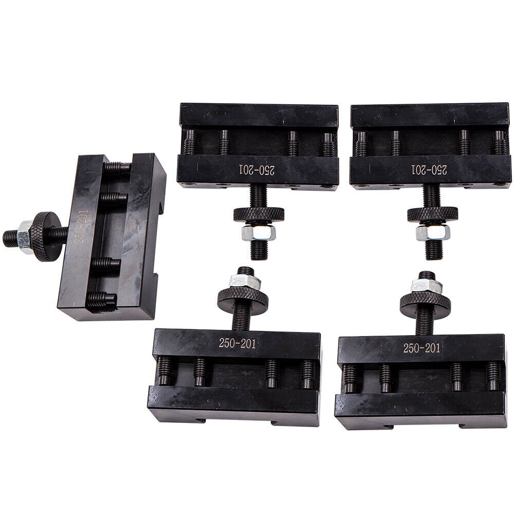 5-pcs Quick Change Turning & Facing Lathe Tool Post 1/4 - 5/8" square diamete