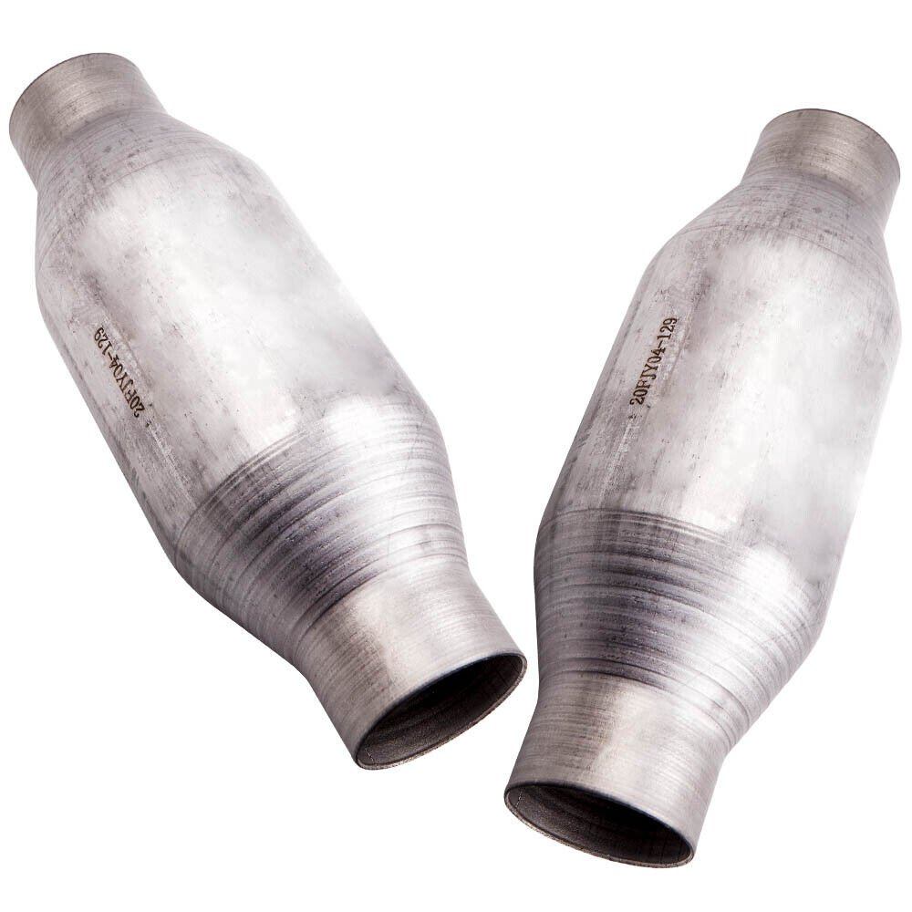 2PCS Catalytic Converters Universal-fit Inlet/outlet 2.25inch Stainless Steel