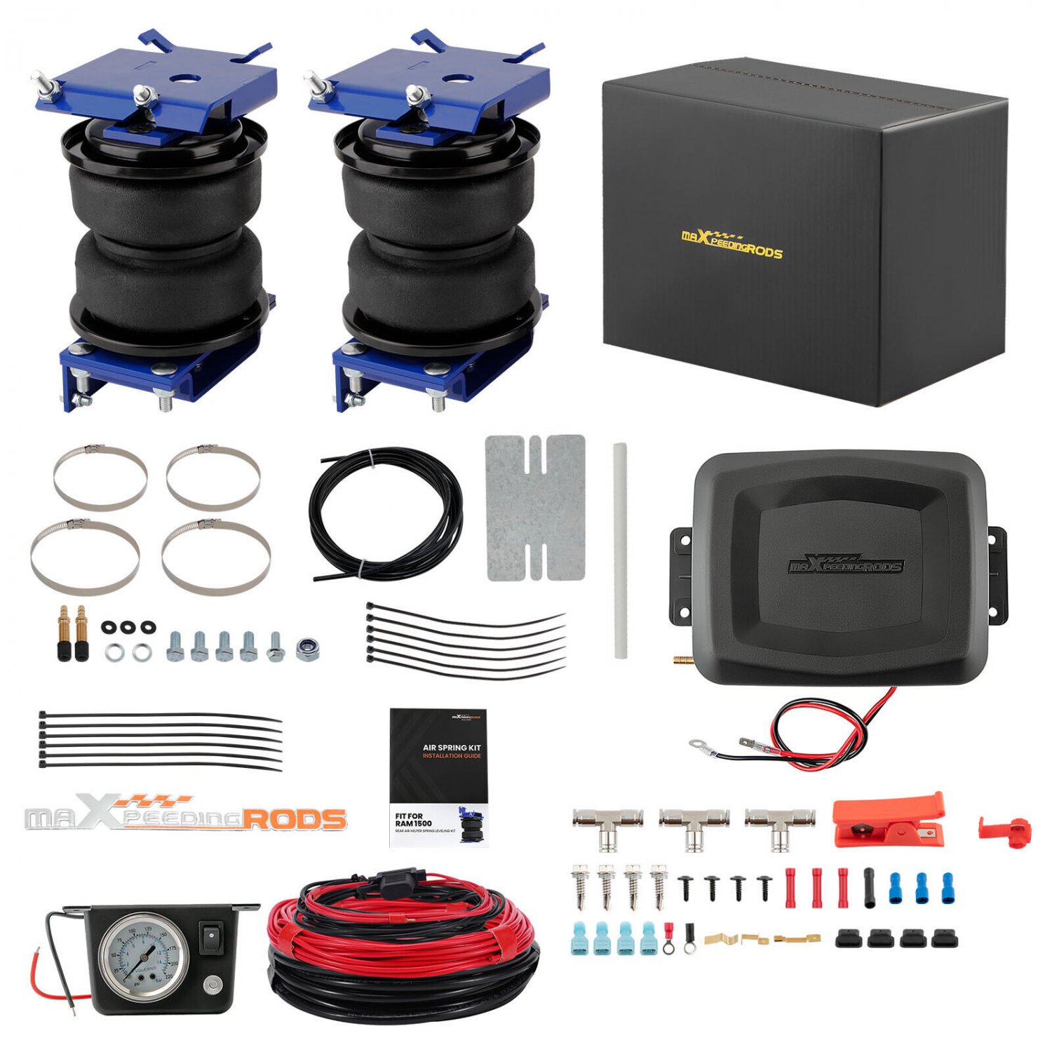 Air Suspension Springs Controller Kit + Air Spring Bag Fit Ram 1500 PICKUP 11-23