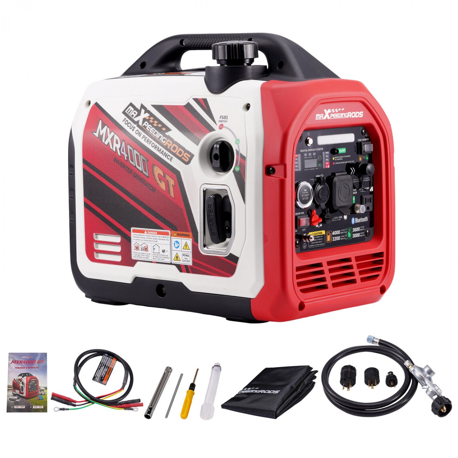 4KW Portable Dual Fuel Propane/Gas Generator Inverter Bluetooth E-Start