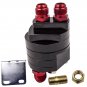 Oil Filter Relocation Male Sandwich Fitting Adapter Kit M20 X 1.5 & 3/4x16 Black