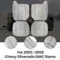 Front Driver & Passenger Seat Cover Gray For Chevy Silverado GMC Sierra 03-2006