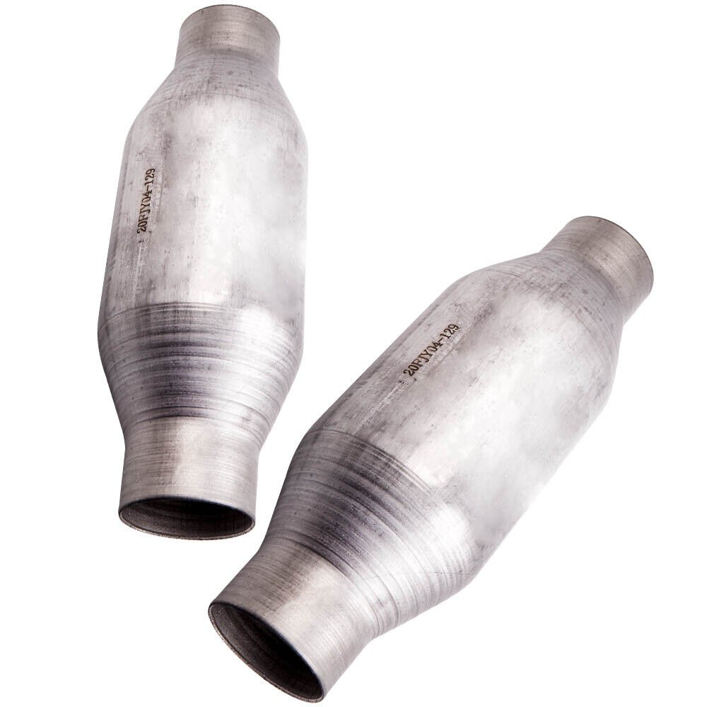 2x Universal Catalytic Converter 2.25" Round T409 Stainless Steel 400cell 410225