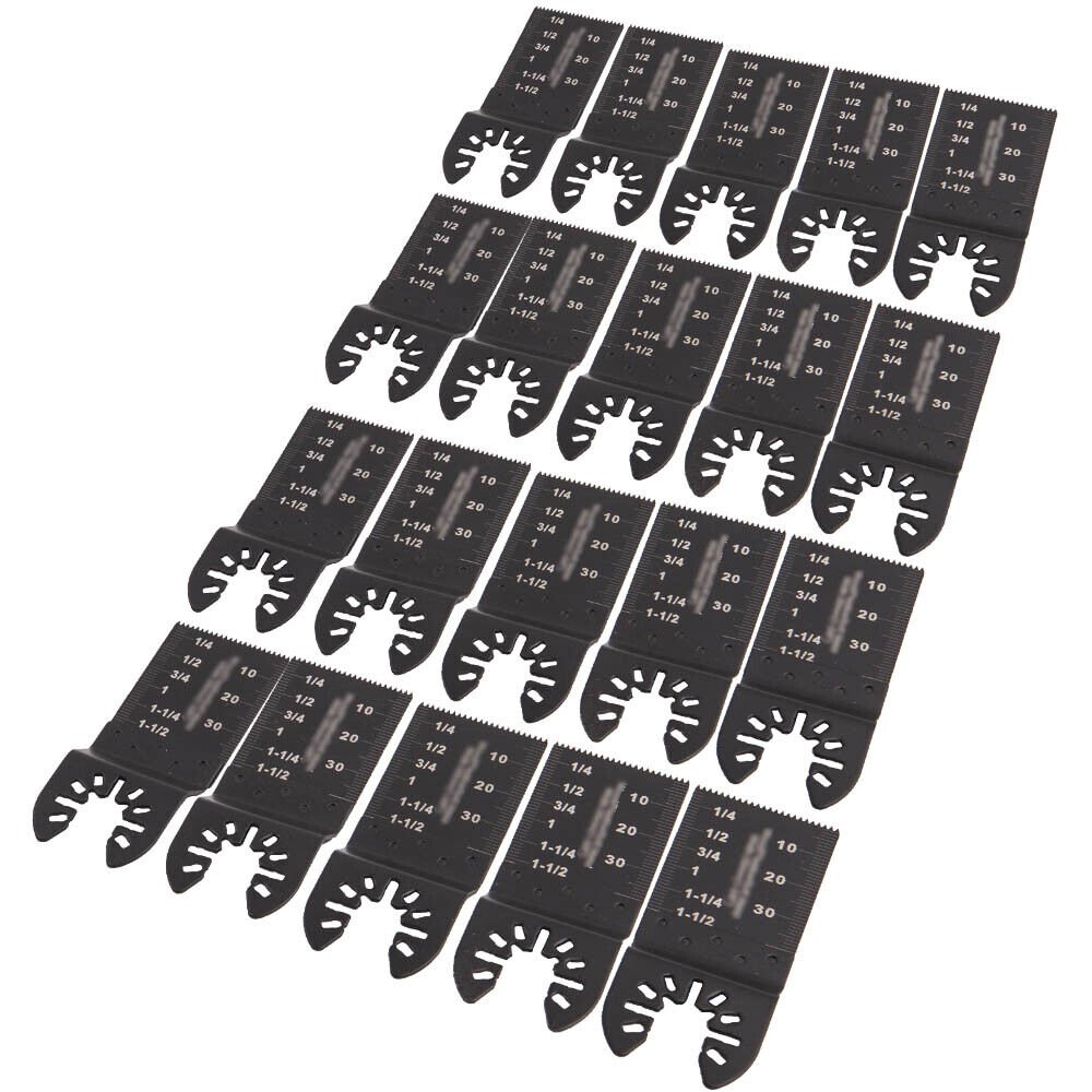 20 Pcs Universal 34mm Oscillating Multi Tool Saw Blades Carbon Steel Cutter Sets