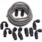 20FT -8AN AN8 PTFE Stainless Steel Braided Fuel Gas Oil Line Hose Universal