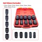 3/4Inch 6-Point Drive Deep Impact Socket Set Metric 22mm-38--41mm With Case