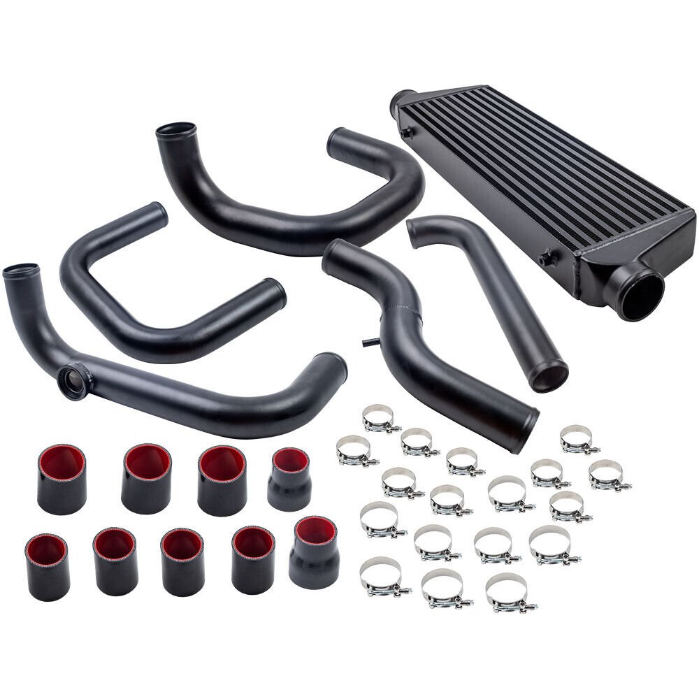 Front Intercooler & Aluminum Pipe Duct & Coupler Kit for Honda Civic 1992-2000