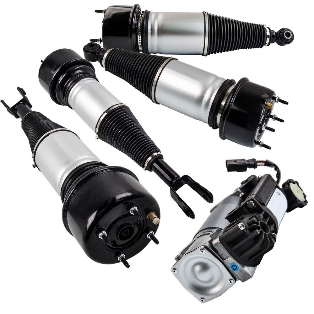 4x Air Suspension Struts Shock + Air Pump Kit  for Jaguar XJ C2C41347 C2C41340