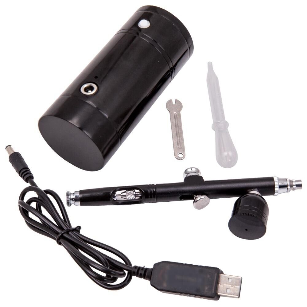 Airbrush Air Compressor Kit 0.3mm Nozzle Spray Painting Gun Black