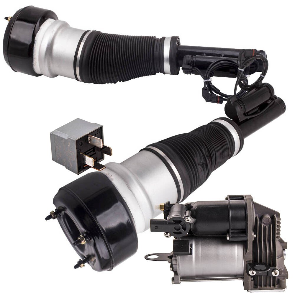 2 Front Air Suspension Struts Compressor Pump Kit For Mercedes W221 2213201704