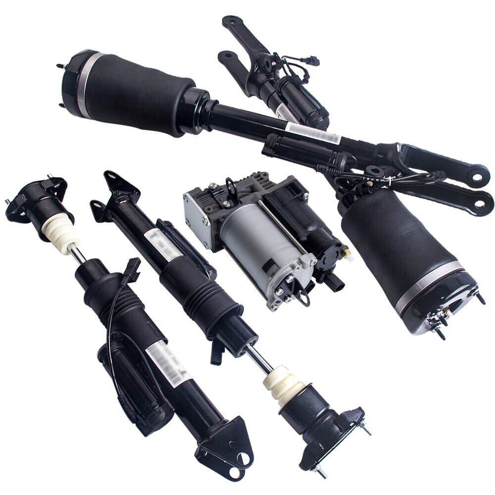 5 PCS Front Rear Air Shocks Struts Compressor Pump For Mercedes W164 1643204613