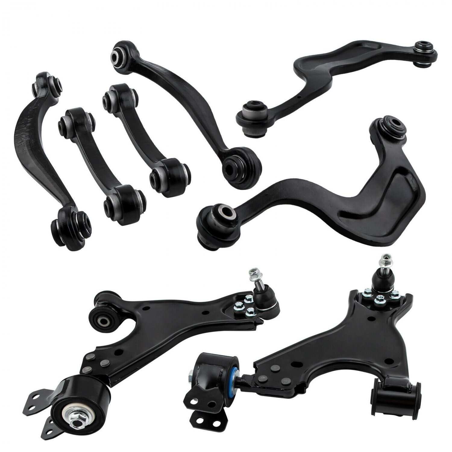 Front Lower + Rear Upper Rearward Lateral Control Arms for 09-17 Chevy Traverse