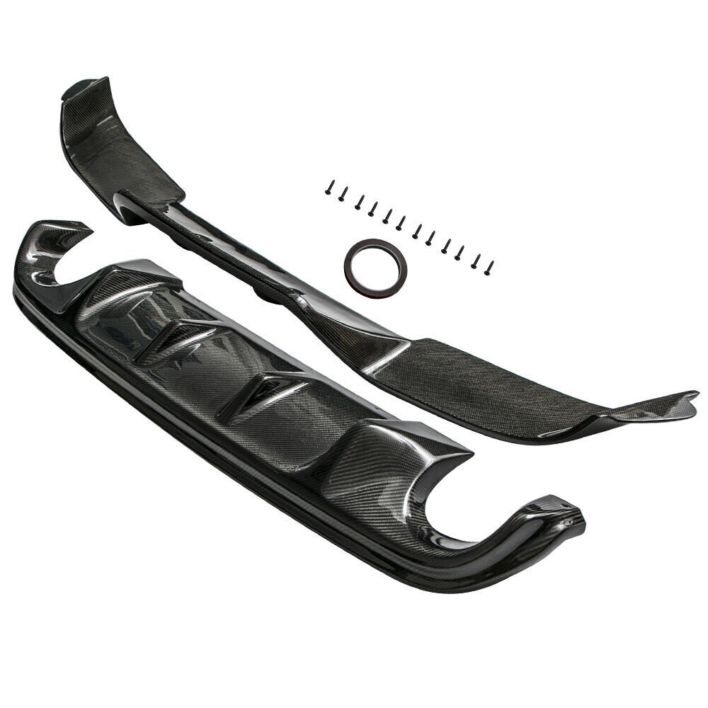 2x Rear Bumper Lip Spoiler Diffuser Splitter for Infiniti Q50 14-17 Carbon Fiber