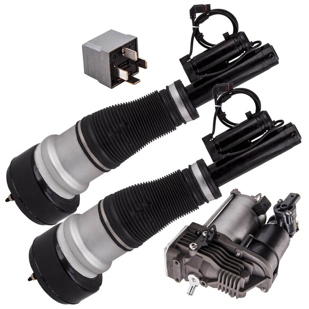 3 PCS Front Air Suspension Struts w/ Compressor Pump For Mercedes W221 S350 S550