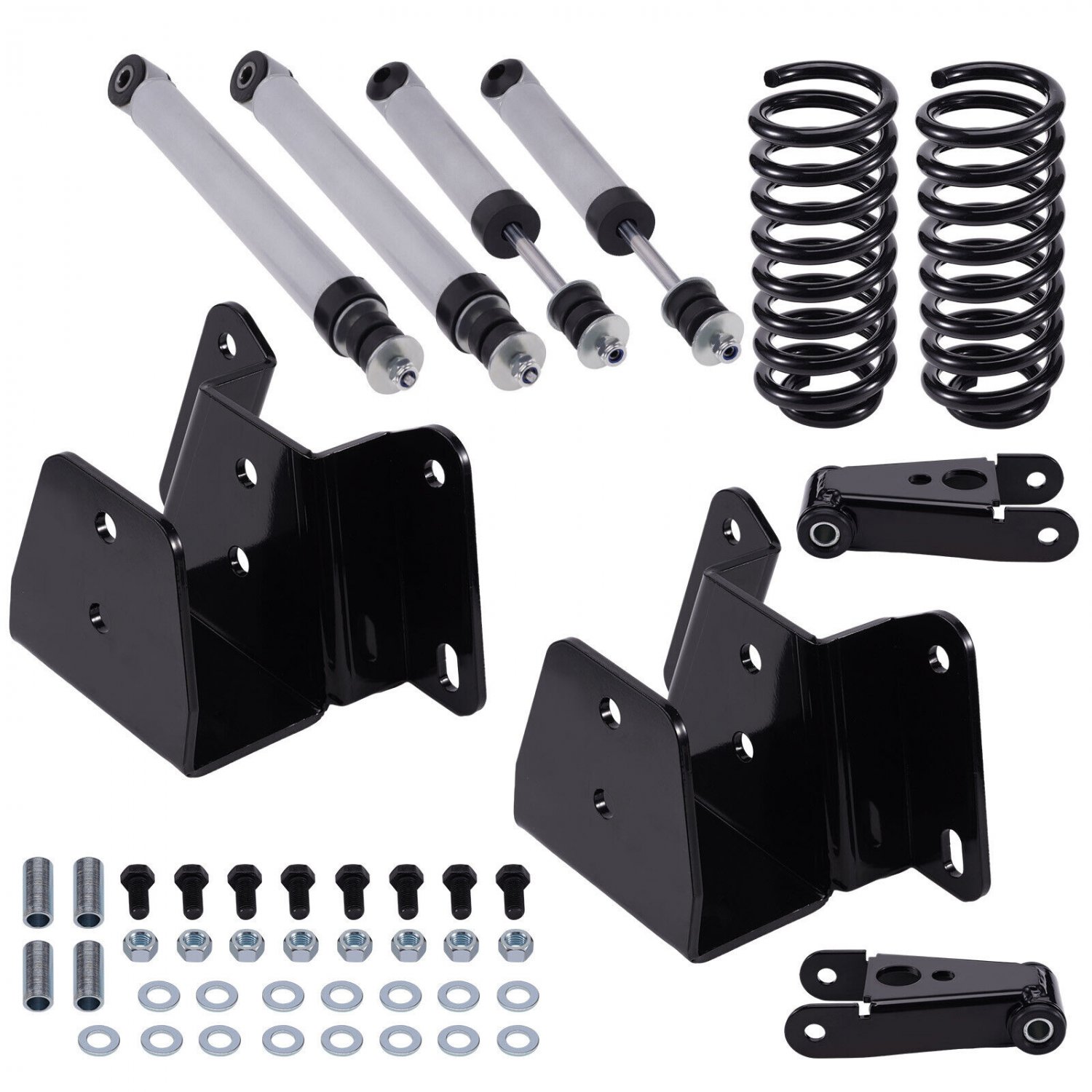 3" Drop Springs 4" Shackles Shocks Lowering Kit For Ford F100 F150 1973-1979