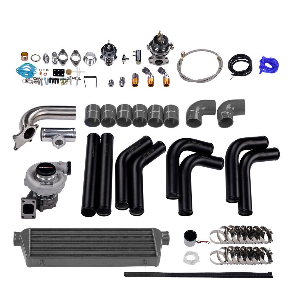 10pcs T4 5-Bolt Universal T04E  Turbo Kit 2.5'' Intercooler Pipe Wastegate