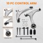 10x Front Lower Control Arms Kit Sway Bar Tie Rods for 2005-2010 Honda Odyssey