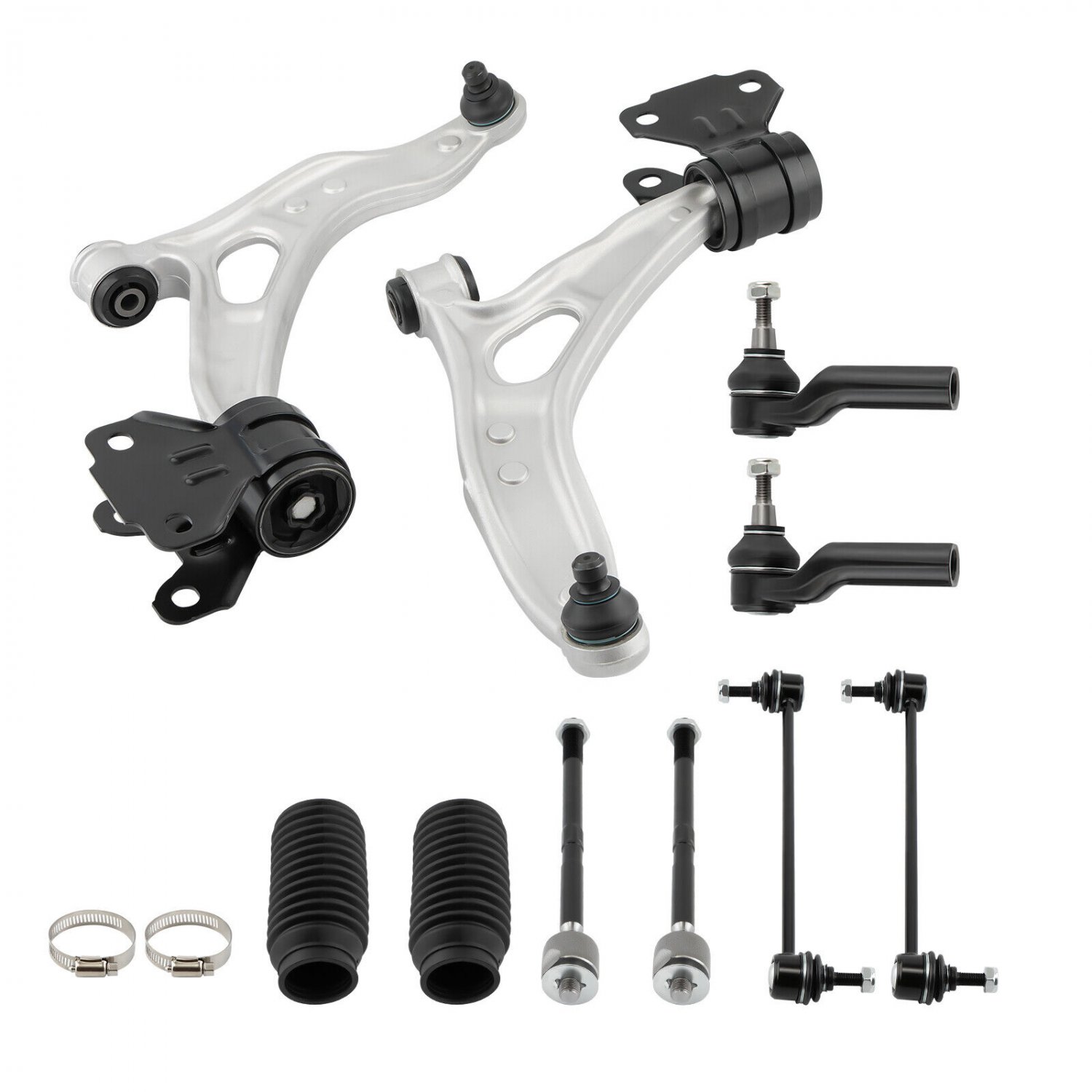10pcs Suspension Control Arm Tie Rod Sway Bar Kit for 2012-2018 Ford Focus C-Max