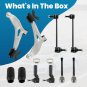 10pcs Suspension Control Arm Tie Rod Sway Bar Kit for 2012-2018 Ford Focus C-Max