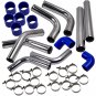 2.5" Inch Universal Aluminum Intercooler Turbo Pipe Kit + Silicone Hose + Clamps