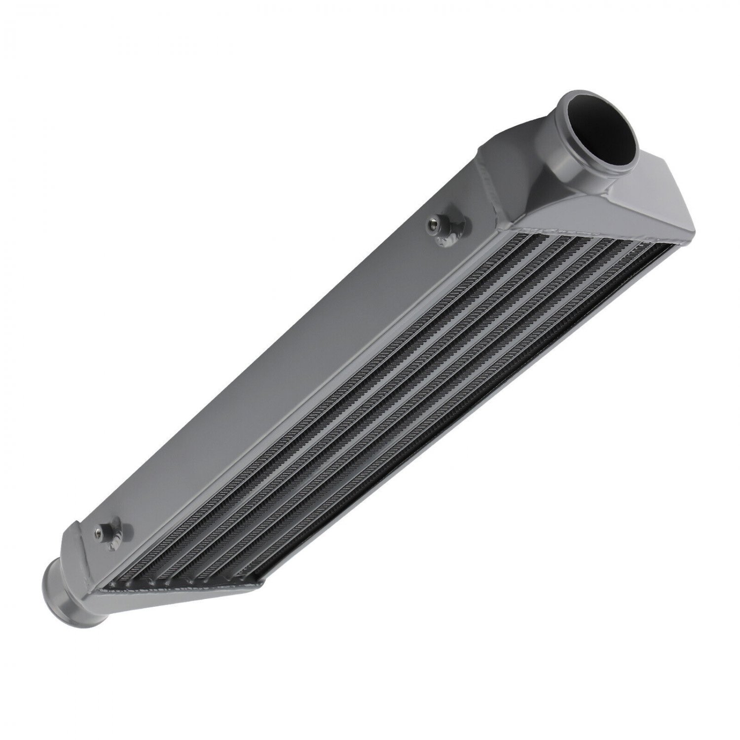 Universal Intercooler 27"x7"x2.5" 2.5"O.D. Inlet + Outlet Tube & Fin Gray