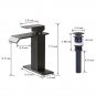 Waterfall Bathroom Faucet Basin Vanity Sink Mixer Tap with Drain Cover Plate
