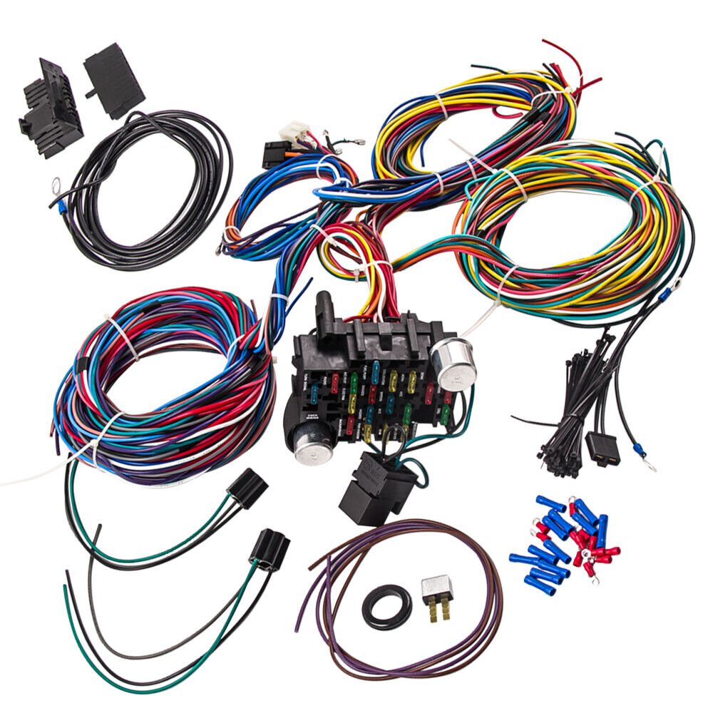Universal Extra Long Wires 21 Circuit Wiring Harness Flasher For Chevy Ford Jeep