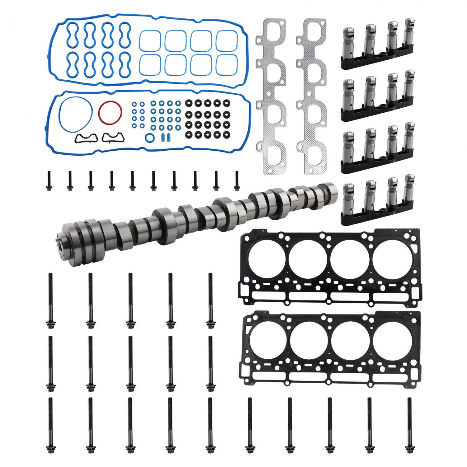 MDS Lifters Cam Head Gasket Bolts Kit For 11-19 Challenger Charger Cherokee 6.4L