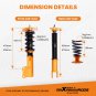 Damper Adjustable Suspension Strut Coilovers For Nissan Altima 07-13 Maxim 09-14