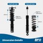 BFO Coilovers Struts Suspension Kit Adj Height For Scion XB 2004-2006