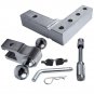 6'' Adjustable Towing Hook 2" Receiver Dual Ball Trailer For Trailer RV W/ Lock