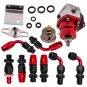 Universal Adjustable Fuel Pressure Regulator Kit 100psi Guage AN6 Fitting Red