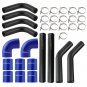2.5" UNIVERSAL black Turbo Intercooler Piping Pipe Duct Tube Kit with Bolt Clamp