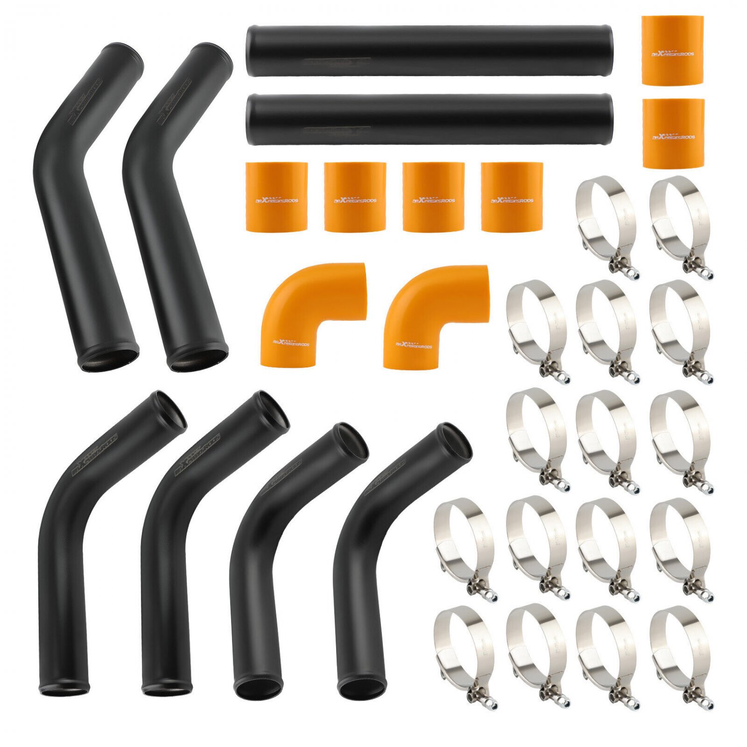 Universal DIY 8PC 2.5 Inch Turbo Intercooler Piping Pipe Kit w/Silicone Hoses