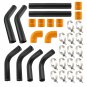 Universal DIY 8PC 2.5 Inch Turbo Intercooler Piping Pipe Kit w/Silicone Hoses