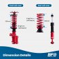 BFO Adjustable Coilover Suspension Shocks Kit For Ford Mustang 2005-2014