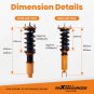 Coilovers 24 Way Damper Shock Struts Suspension Kit For Honda Accord 1990-1997