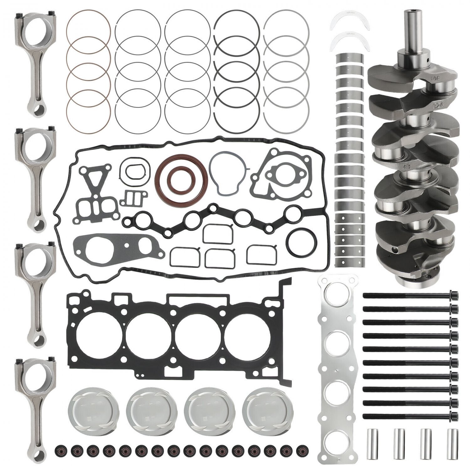 G4KE Engine Overhaul Rebuild Kit w/ Crankshaft & 4X Conrods For Hyundai KIA 2.4L