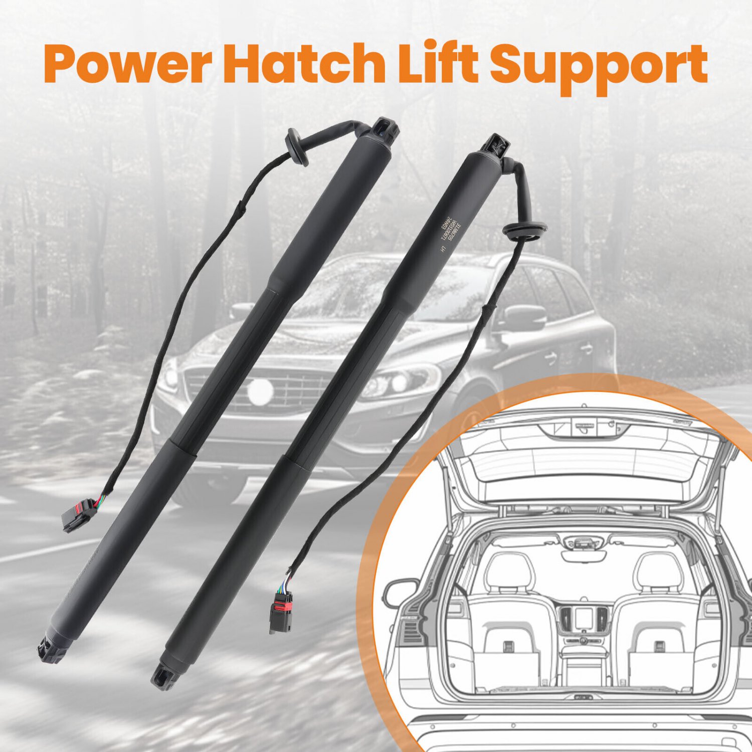 2PCS Rear Left & Right Liftgate Power Lift Support Kit For Volvo XC60 2012-2017